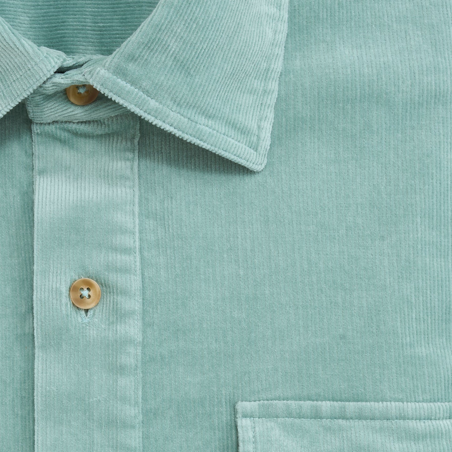 Stretch Cord Half Button Shirt - Surf