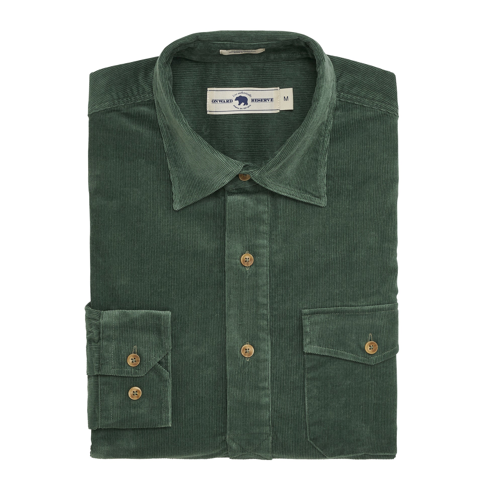 Stretch Cord Half Button Shirt - Dark Forest Onward Reserve Stretch Cord Half Button Shirt - Dark Forest Onward Reserve