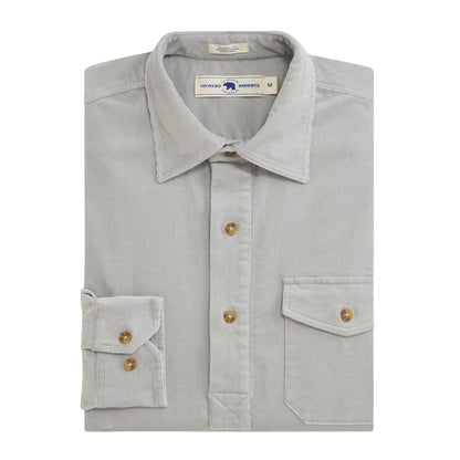 Stretch Cord Half Button Shirt - Harbor Mist