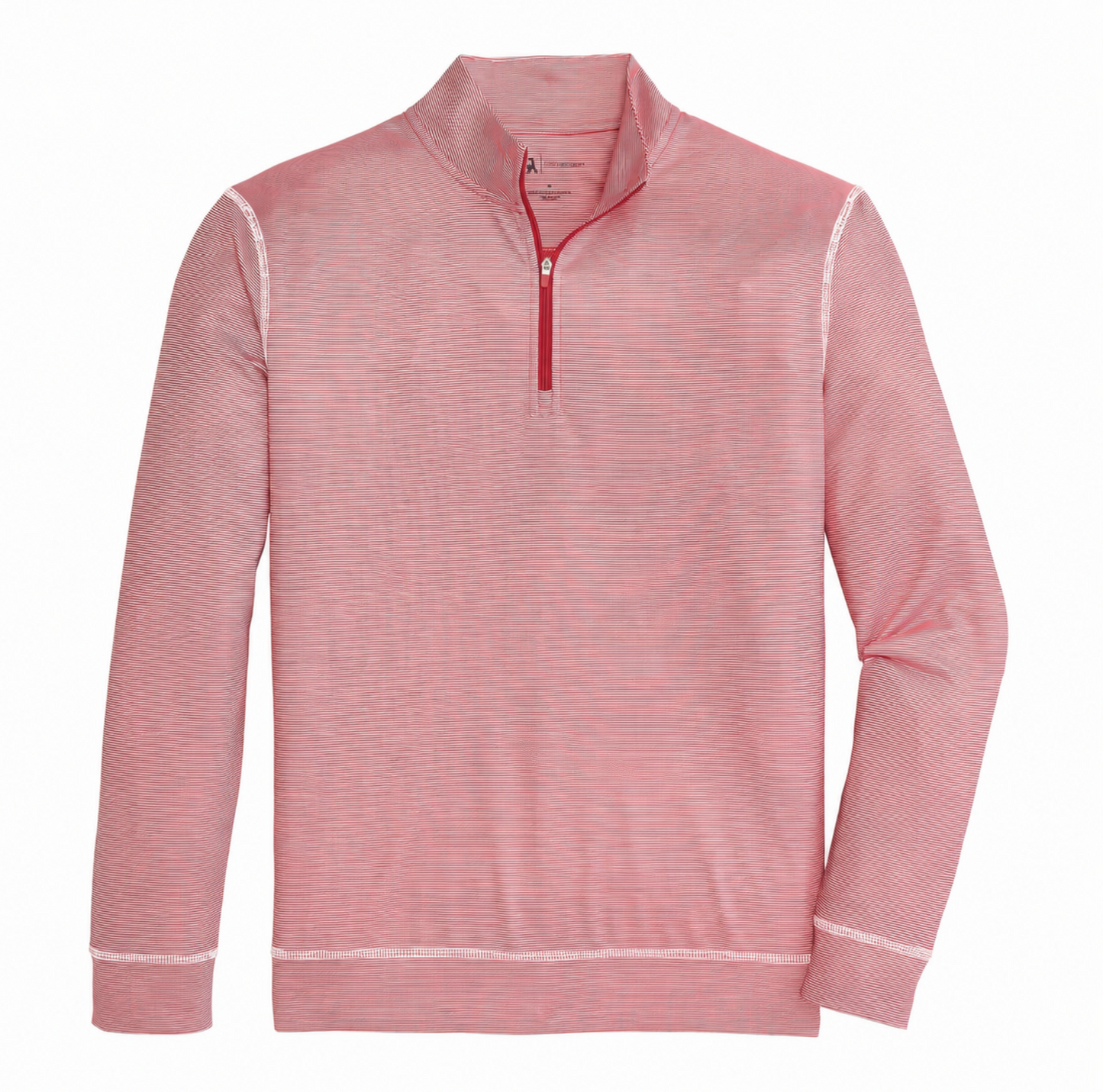 Hairline Stripe Printed Performance 1/4 Zip - Red