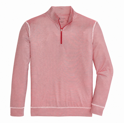 Hairline Stripe Printed Performance 1/4 Zip - Red