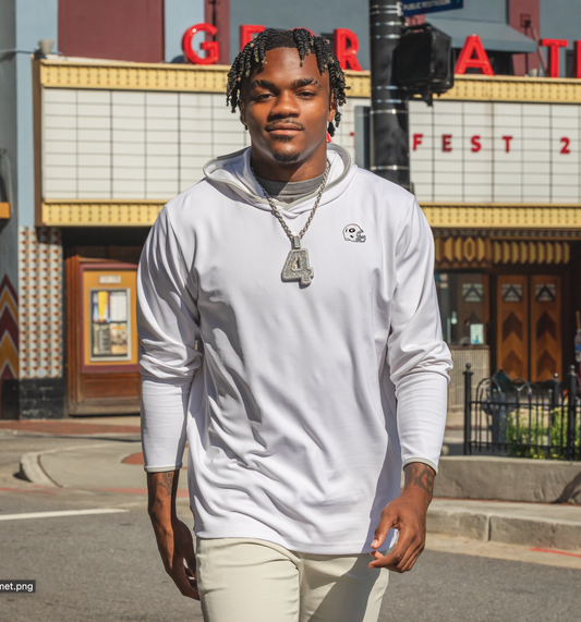 UGA Whiteout Helmet Brendon Performance Hoodie - White