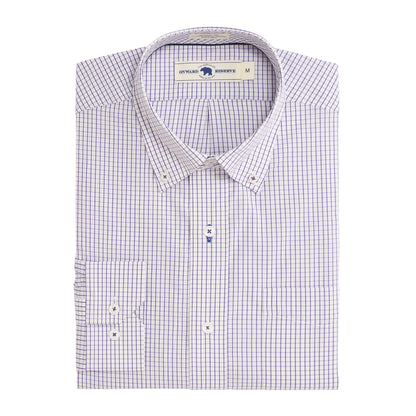 Tattersall Classic Fit Quad Woven - Loganberry