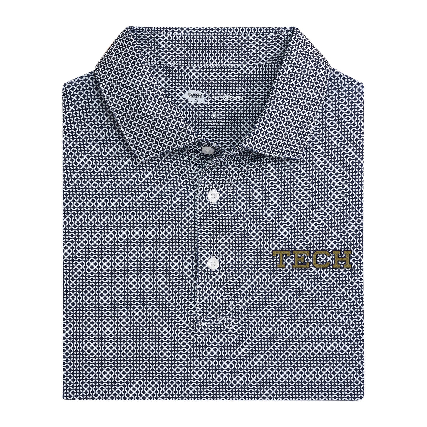 Georgia Tech Block Scope Printed Polo - Naval Academy
