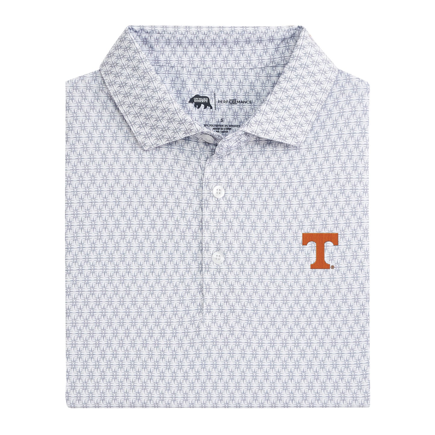 Tennessee Tents Printed Performance Polo - White