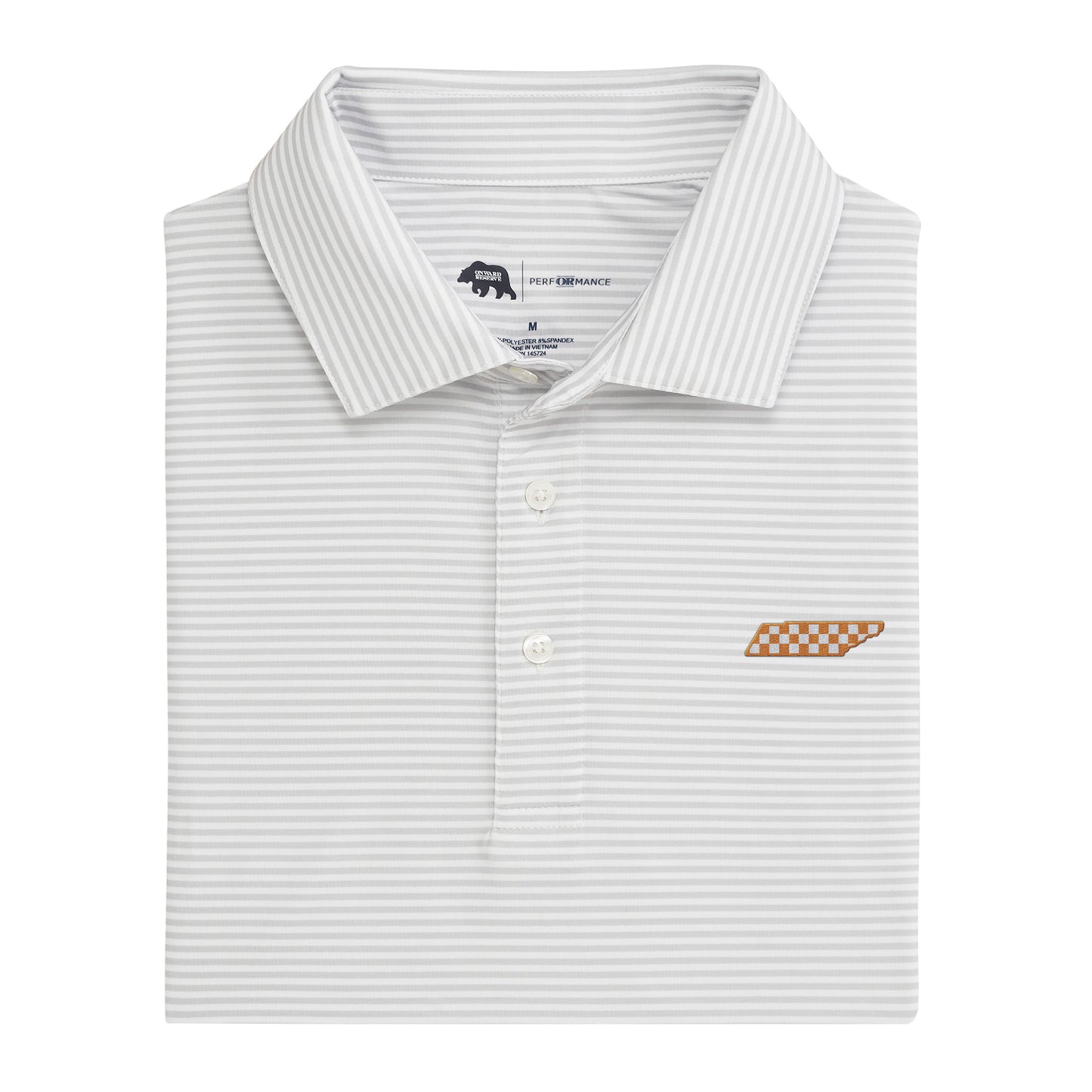 TN Checkerboard Echo Stripe Performance Polo - Harbor Mist