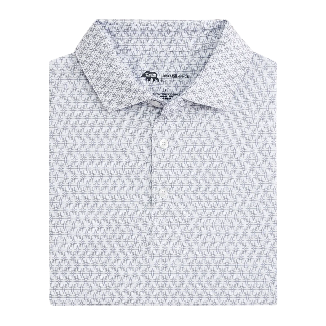 Tents Printed Performance Polo - White