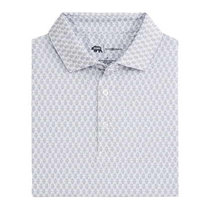 Tents Printed Performance Polo - White