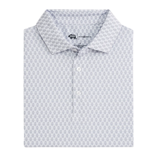 Tents Printed Performance Polo - White