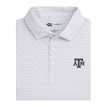 Texas A&M Gameday Printed Perforamce Polo - White