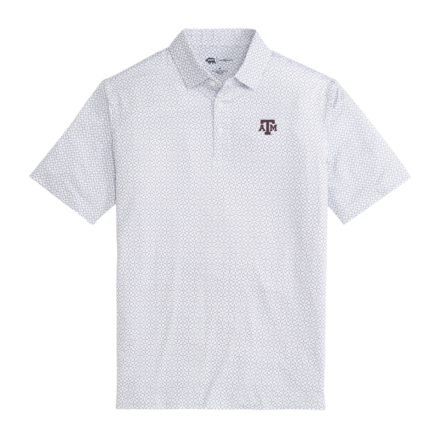 Texas A&M Gameday Printed Perforamce Polo - White