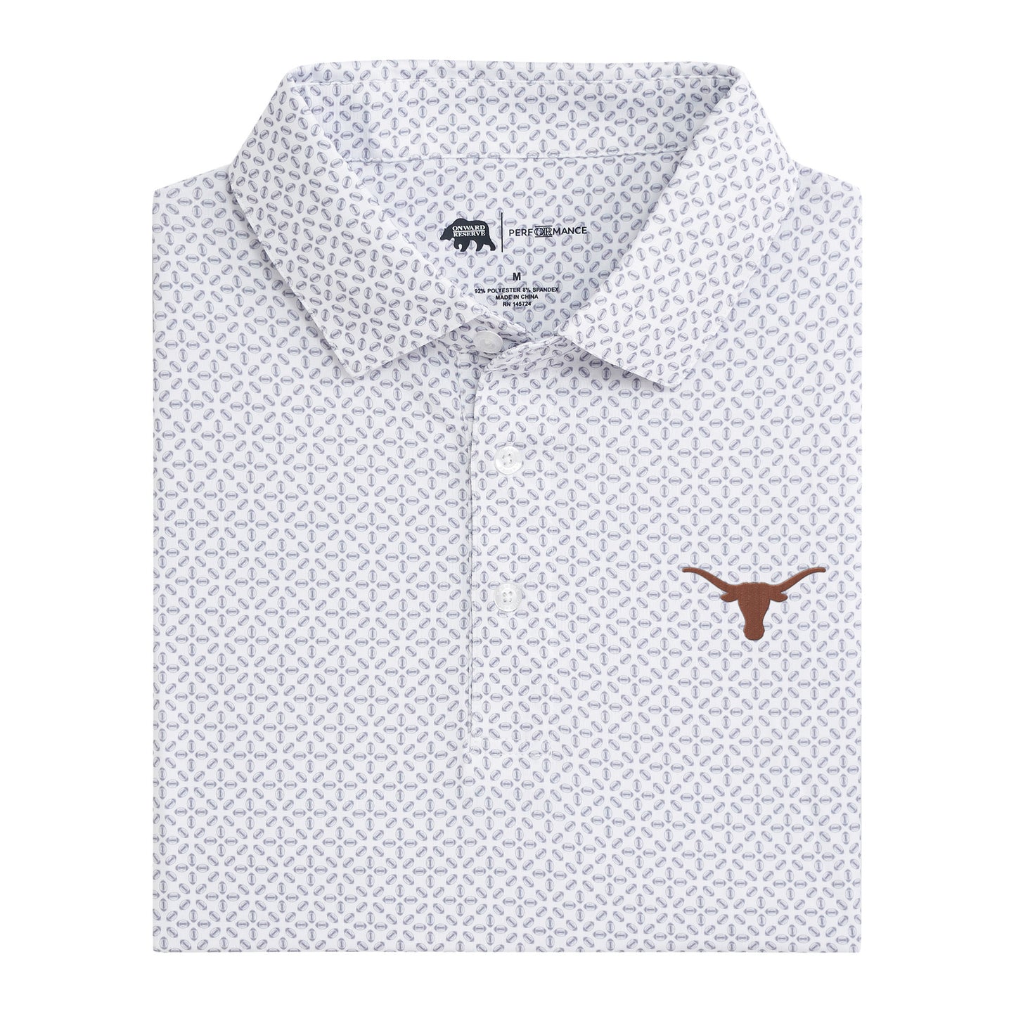 Texas Gameday Printed Performance Polo - White