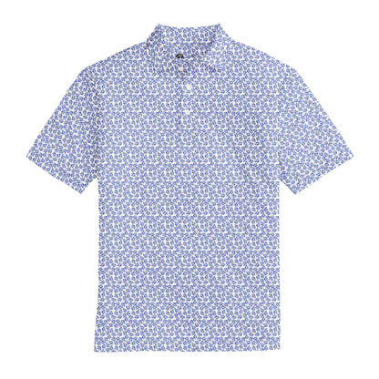 Tossed Gator Printed Performance Polo - White