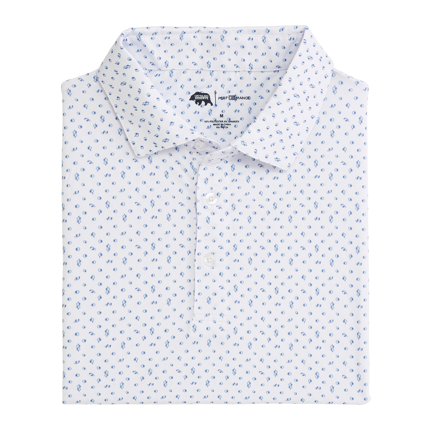 Twist Printed Performance Polo - Dutch Canal