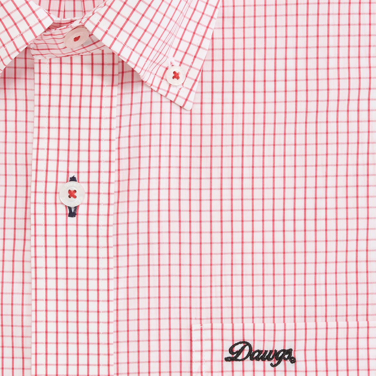 UGA Dawgs Vintage Script Tattersall Classic Fit Quad Woven - Red