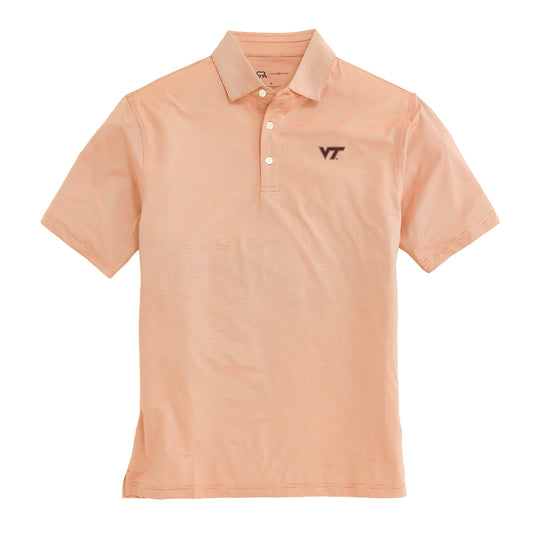 Virginia Tech Hairline Stripe Performance Polo - Orange