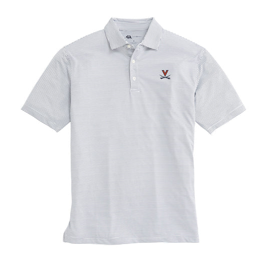 Virginia Birdie Stripe Performance Polo - True Navy