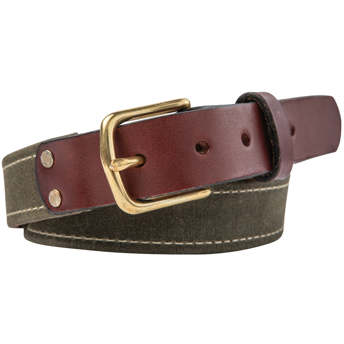 Vintage green canvas leather belt brass buckle chord belt Charter Club belt Emerald City Green and Brass Guitar Strap main image 3