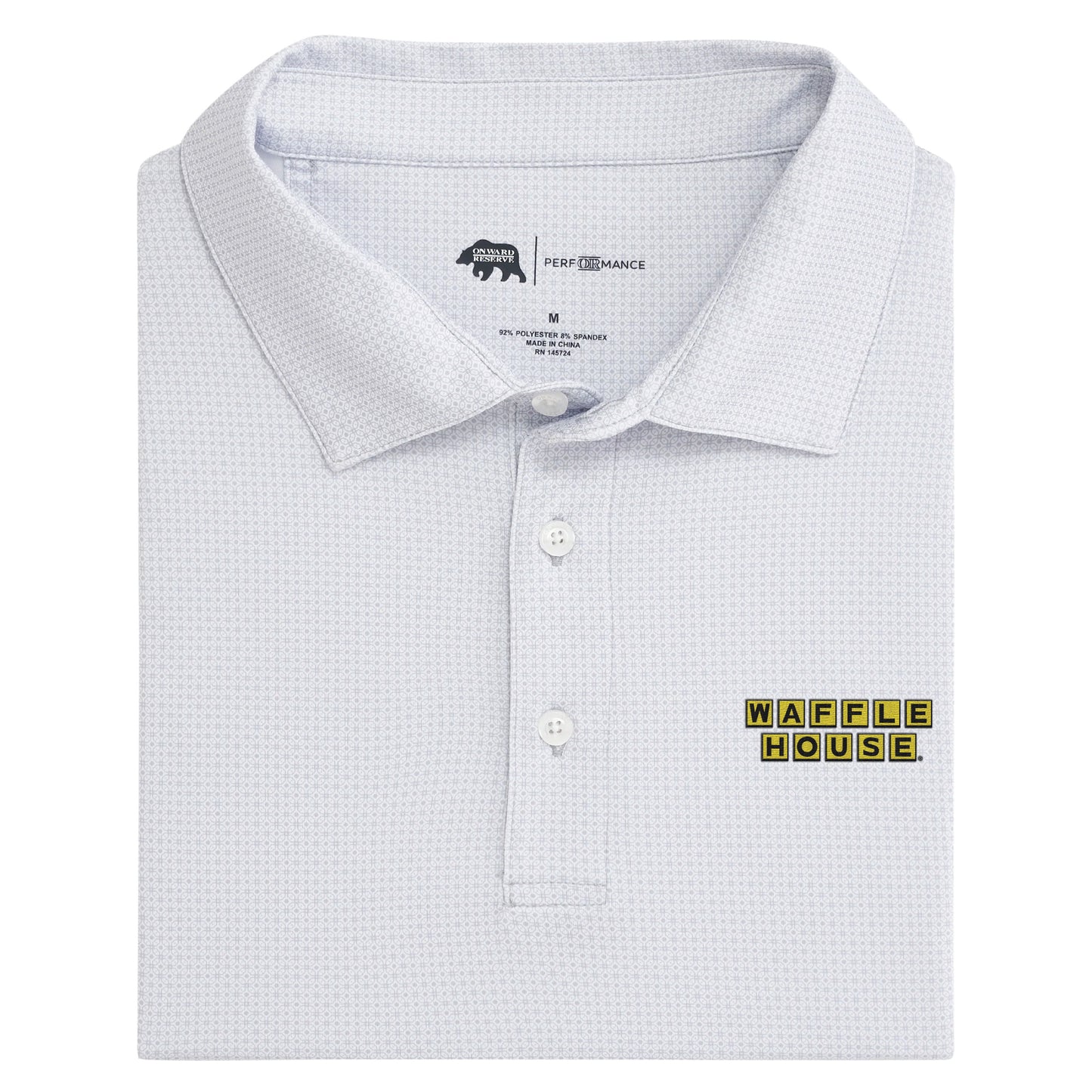 Waffle House Range Printed Performance Polo - Mirage Grey