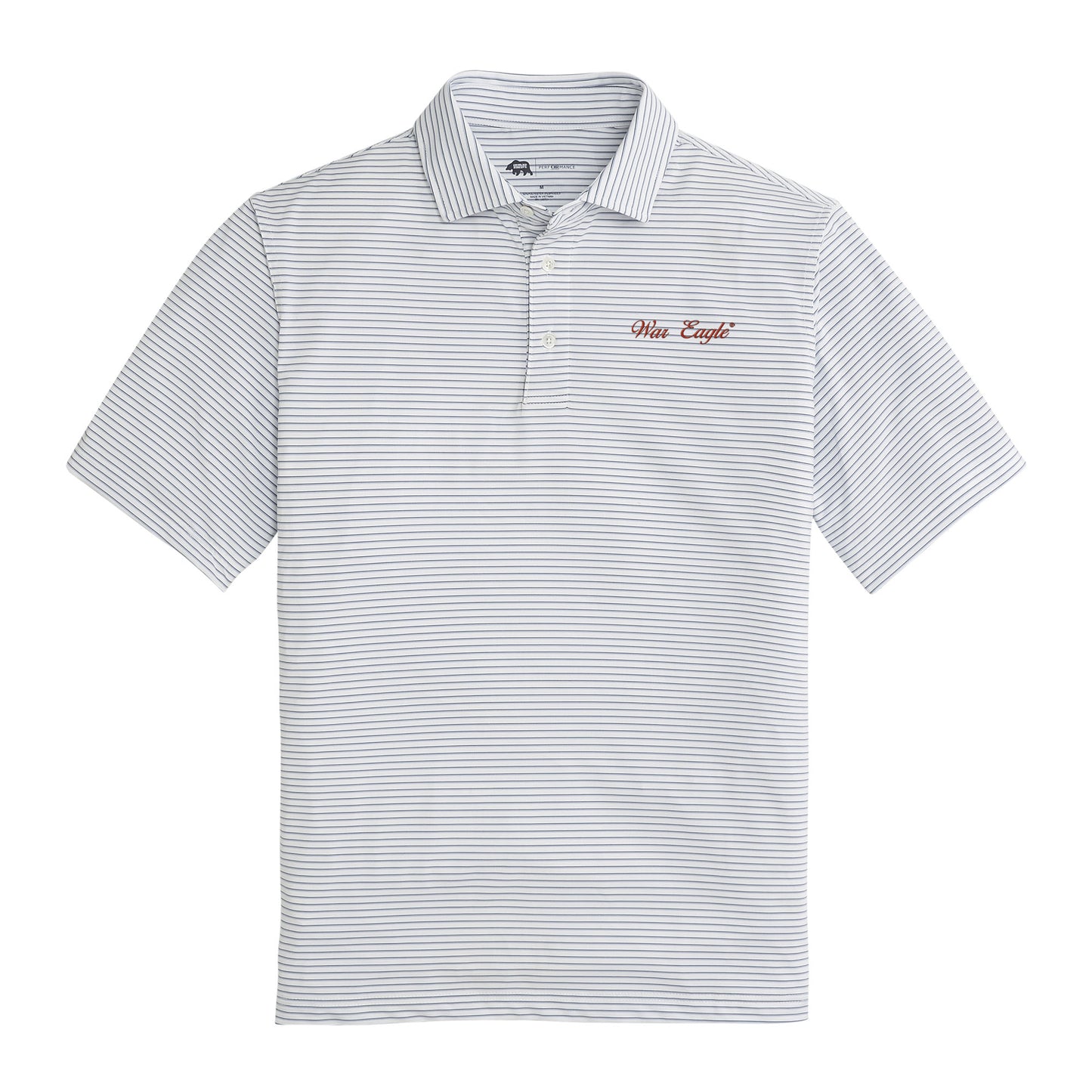 War Eagle Vintage Script Scout Stripe Performance Polo