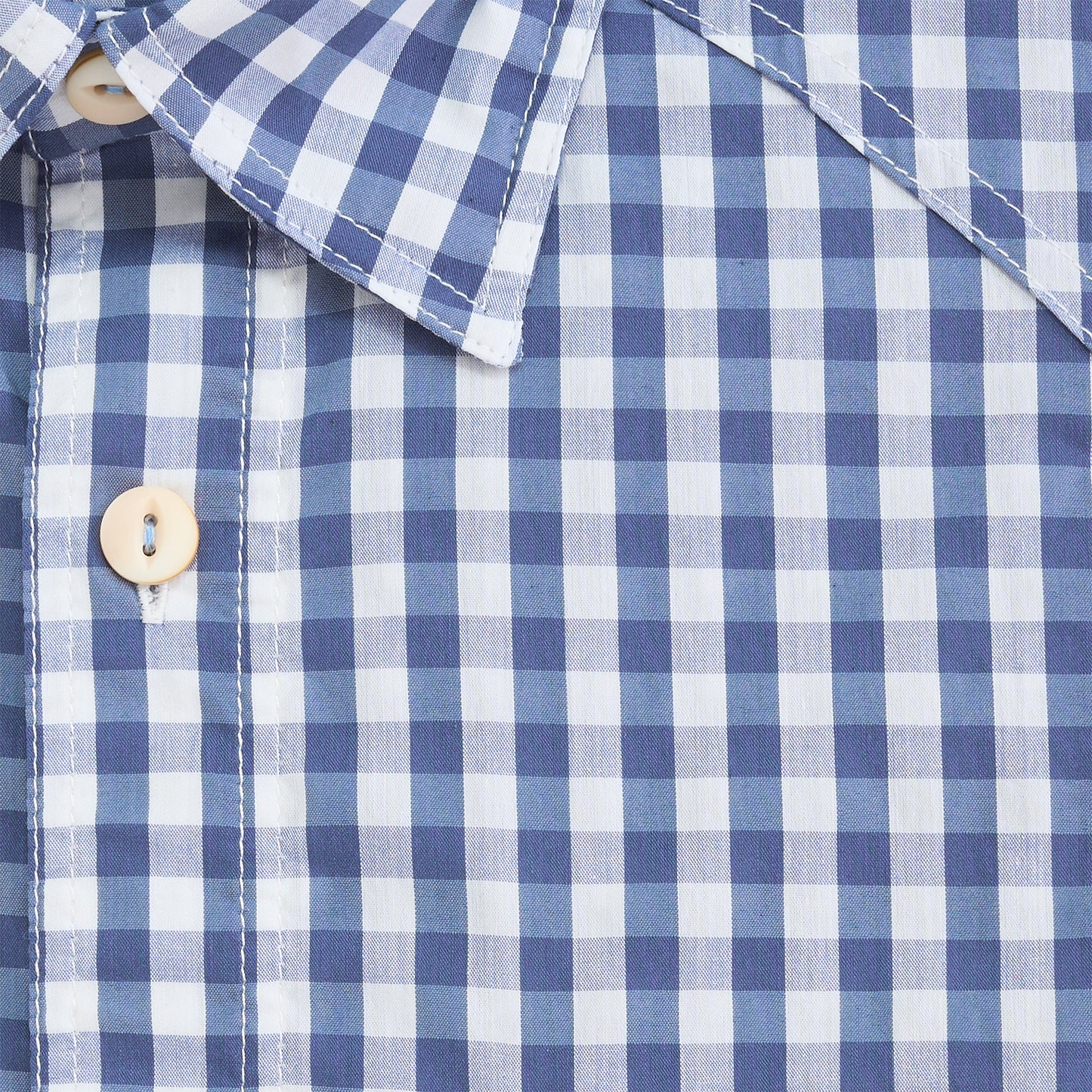 Blue Indigo Gingham Waterfront Performance Fishing Shirt