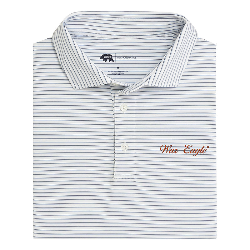 War Eagle Vintage Script Scout Stripe Performance Polo