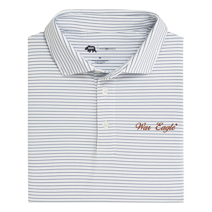 War Eagle Vintage Script Scout Stripe Performance Polo