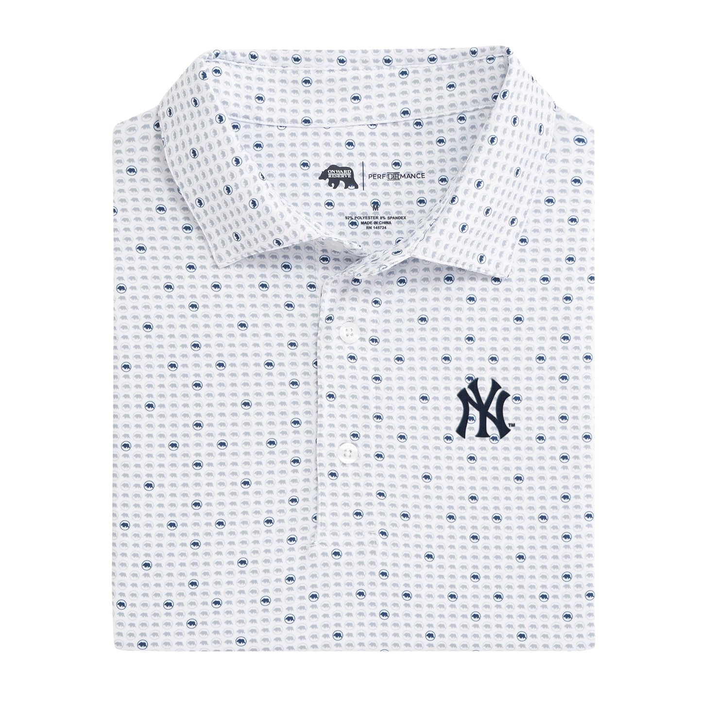 New York Yankees Tour Logo Printed Performance Polo