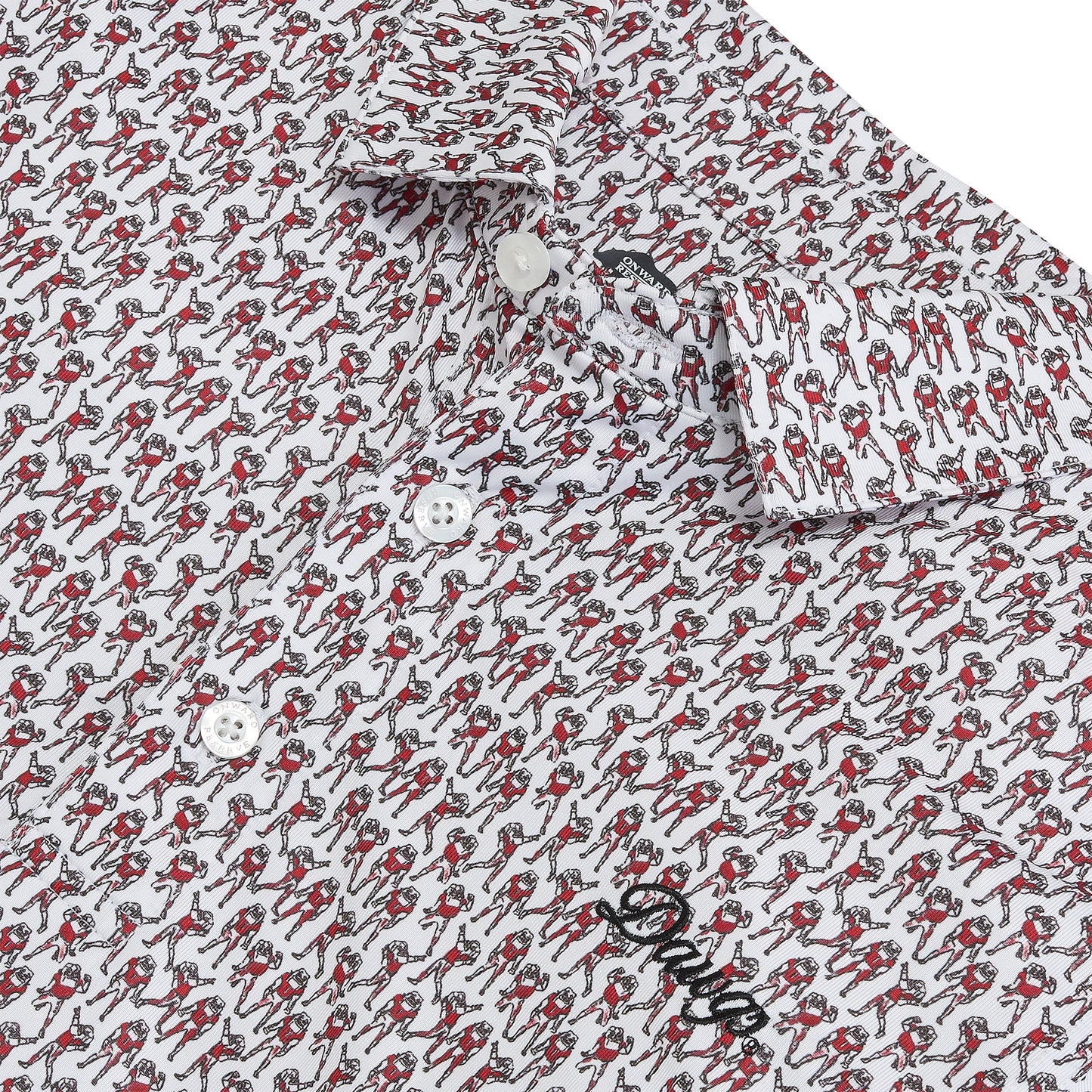 Georgia Hairy Dog Youth Printed Performance Polo - White