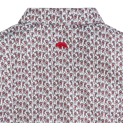 Georgia Hairy Dog Youth Printed Performance Polo - White
