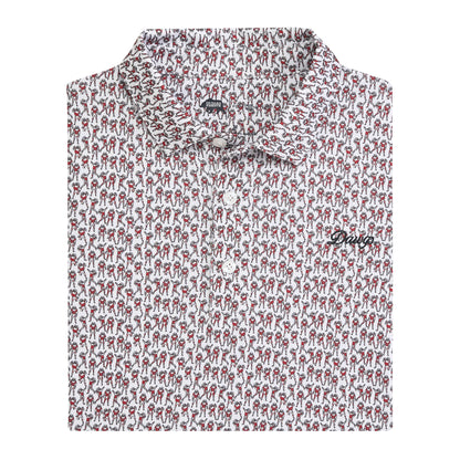 Georgia Hairy Dog Youth Printed Performance Polo - White