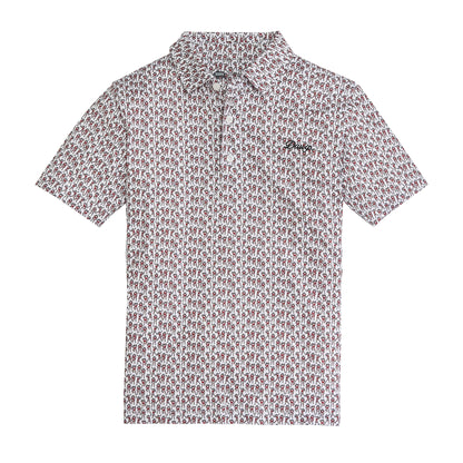 Georgia Hairy Dog Youth Printed Performance Polo - White