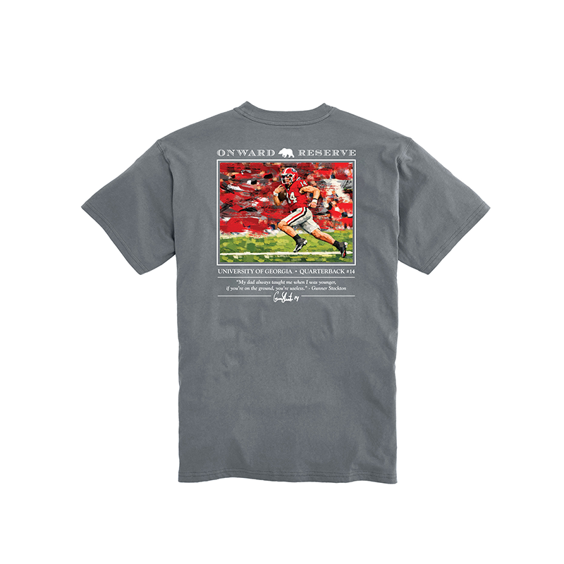 UGA Youth Gunner Stockton #14 Tee - Granite
