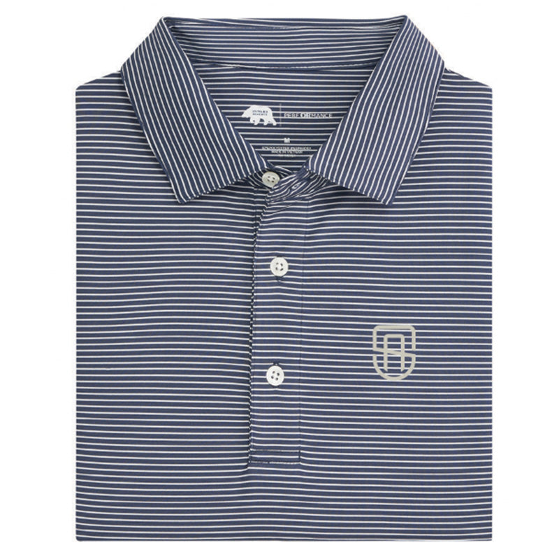 St. Albans Birdie Stripe Performance Polo - Dark Denim