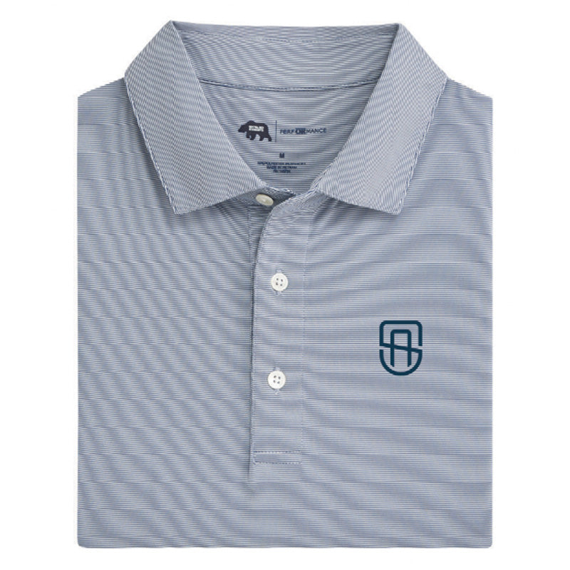 St. Albans Hairline Stripe Performance Polo - True Navy