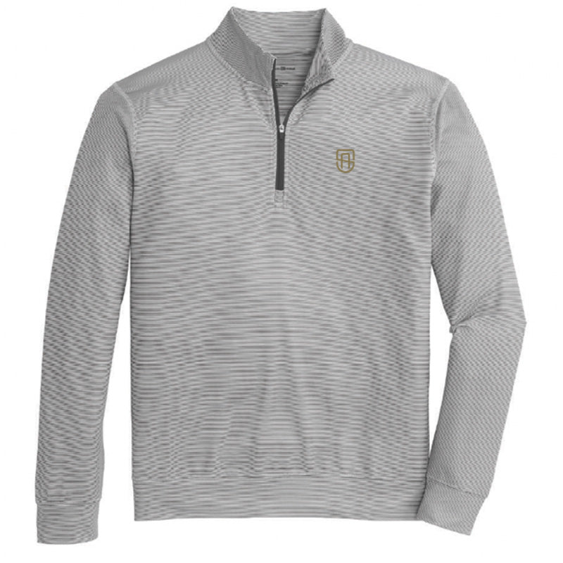 St. Albans Hairline Stripe Printed Performance 1/4 Zip - Black