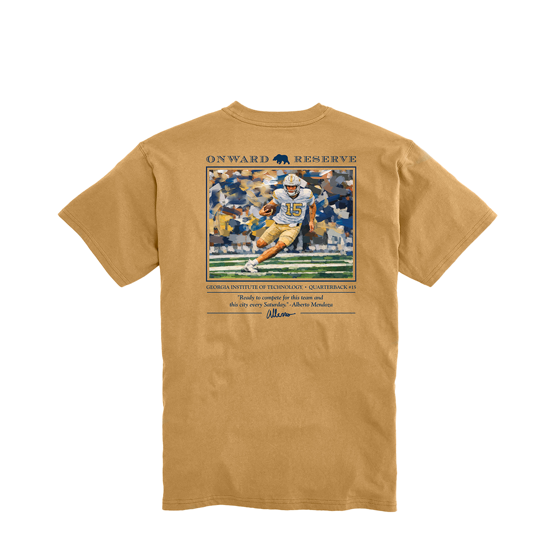 Georgia Tech Youth Alberto Mendoza Tee - Washed Gold
