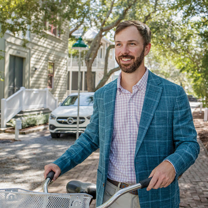 Drago Aquatic Windowpane Sport Coat - Aquatic