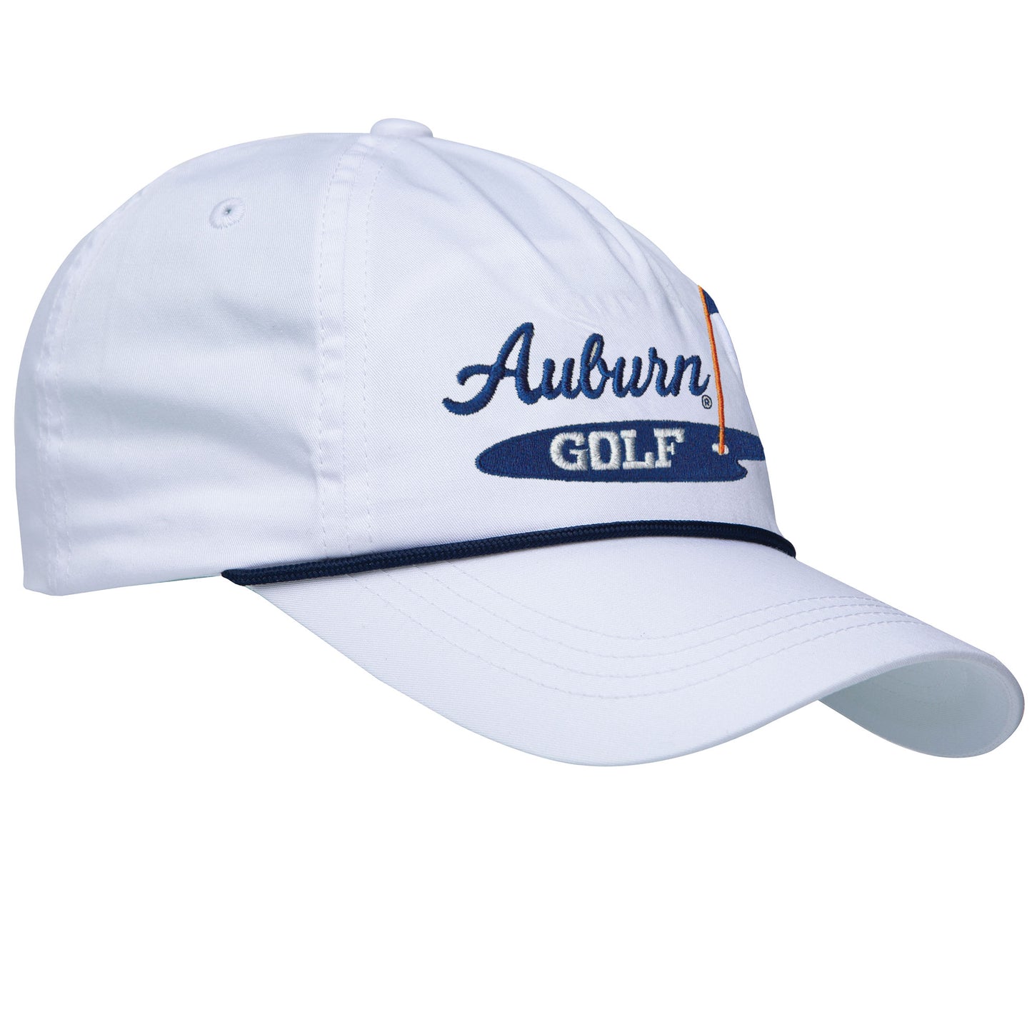 Auburn Golf Rope Hat - White Hat/Navy Rope