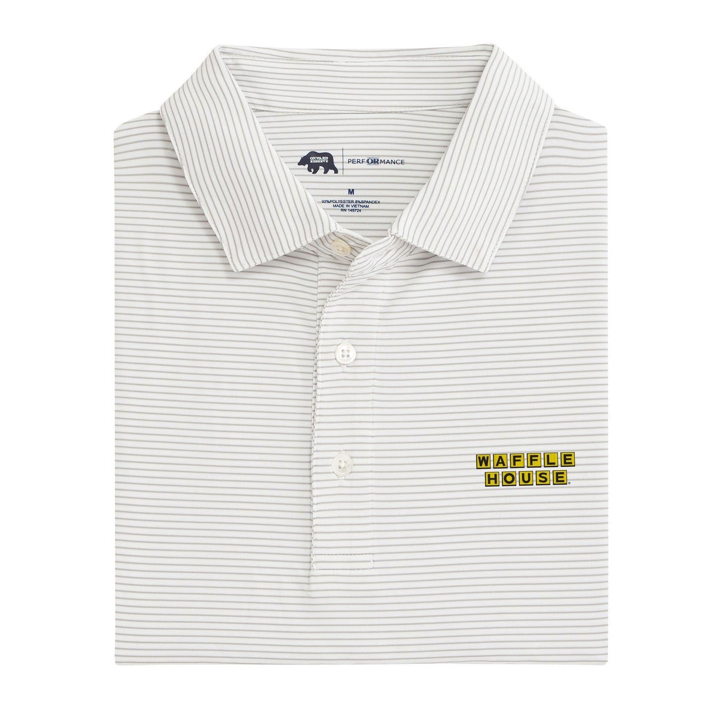 Waffle House Birdie Stripe Performance Polo - Mirage Grey