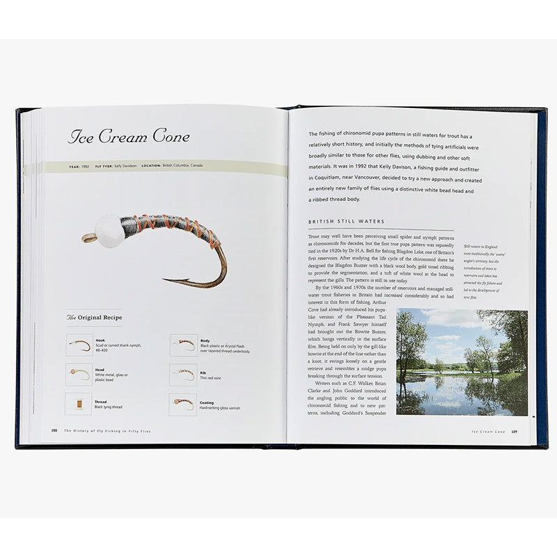 The History of Fly Fishing in Fifty Flies Leather-Bound