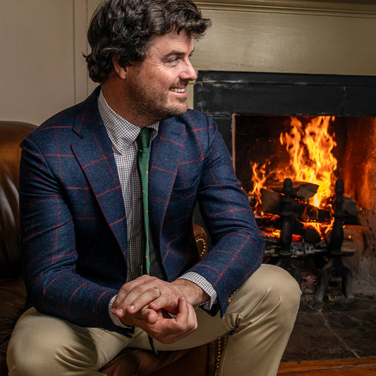 Di Pray Ensign Windowpane Sport Coat - Ensign Blue