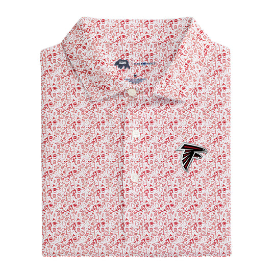 Falcons Printed Performance Polo - White