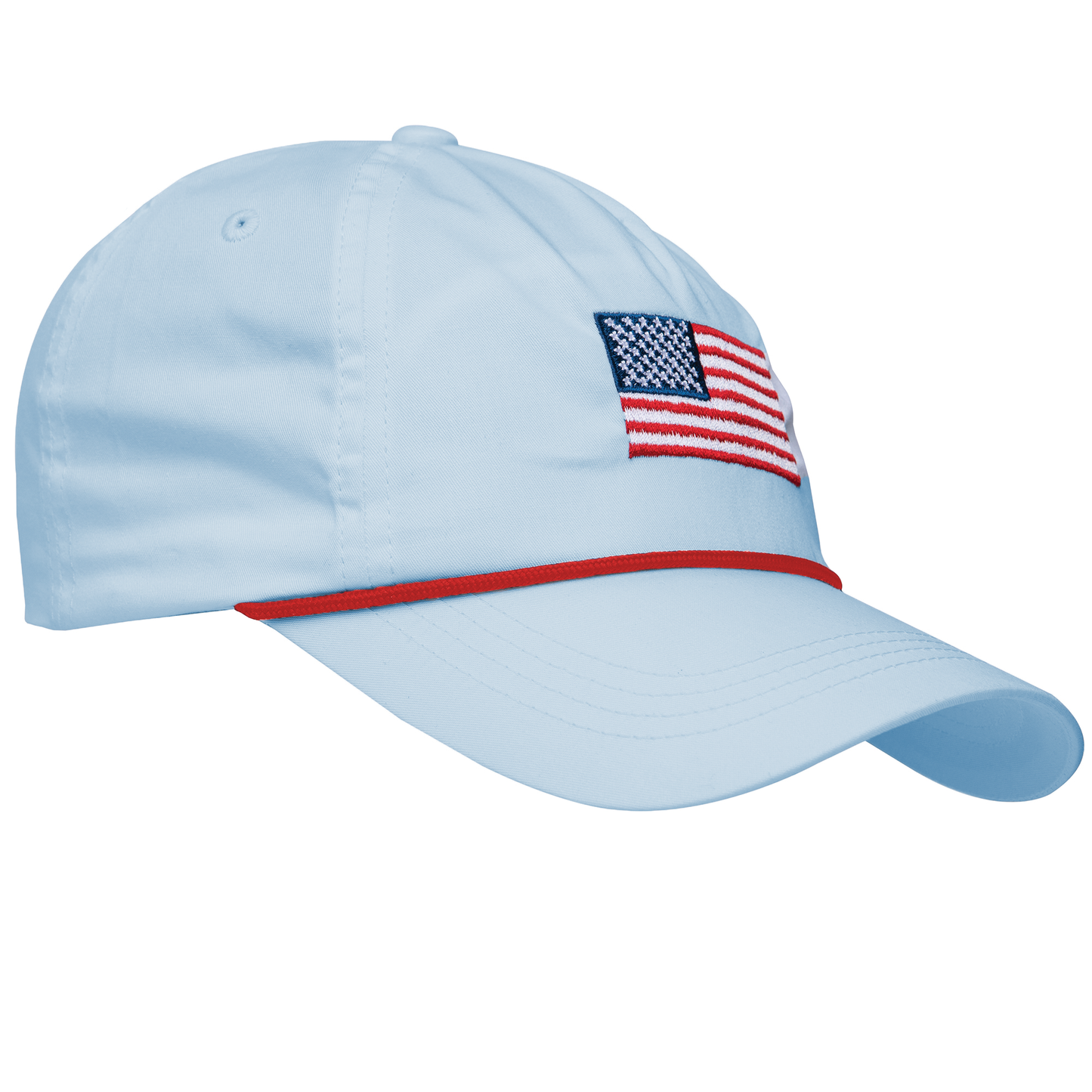 American Flag Rope Hat - Lake Blue Hat/Red Rope