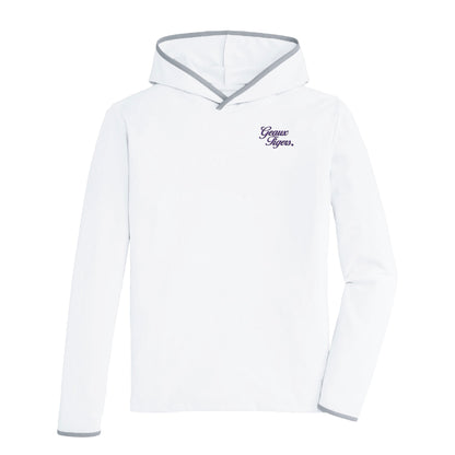 LSU Geaux Vintage Script Brendon Performance Hoodie - White