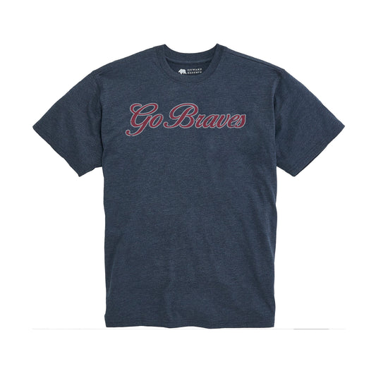 Braves Script Vintage Wash Tee - Classic Navy