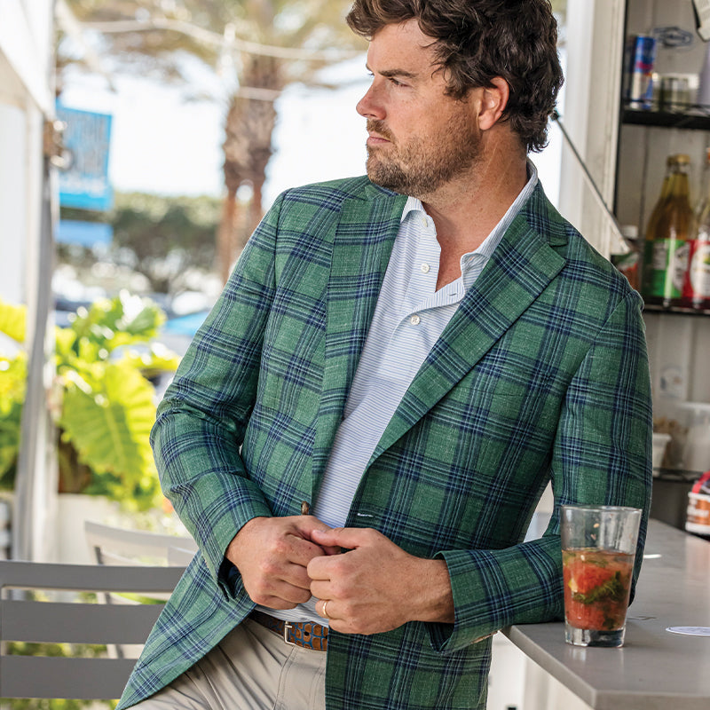 Fratelli Turf Plaid Sport Coat - Turf Green
