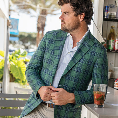 Fratelli Turf Plaid Sport Coat - Turf Green