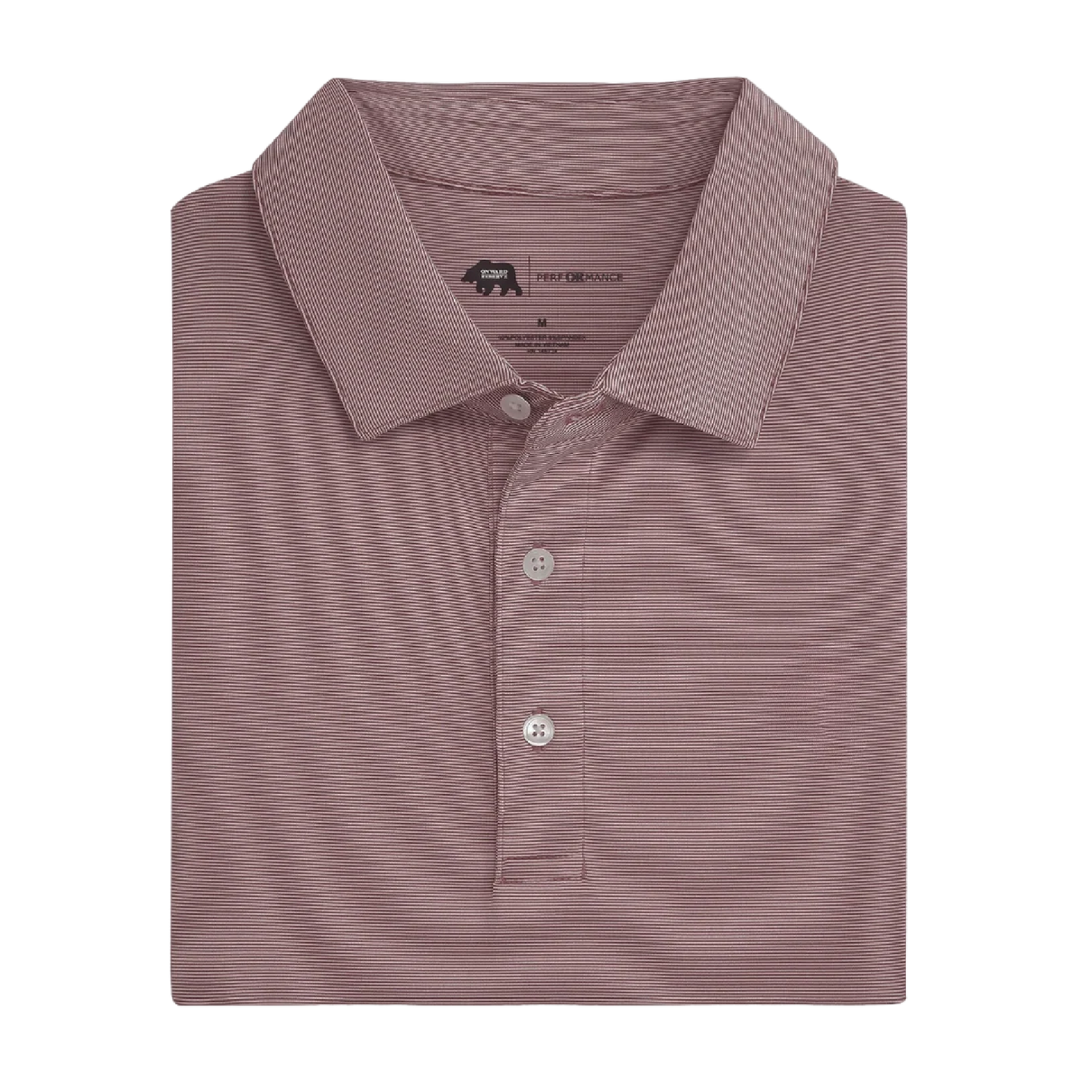 Hairline Stripe Performance Polo - Maroon