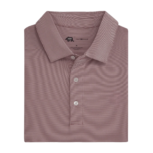 Hairline Stripe Performance Polo - Maroon